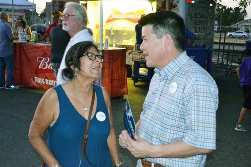 Rep. TJ Cox shown visiting a Lemoore event in 2018.